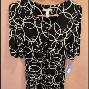 Printed Jersey Tie Front Dress - size 4